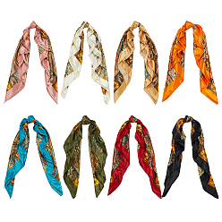 (52) Непрозрачная лаванда 8шт. 8 цвета полиэстеровый шарф, площадь с цветочным узором, разноцветные, 800~900x900x0.5 мм, 1 шт / цвет