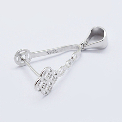 Платина Антикоррозийное покрытие родием 925 подвеска из стерлингового серебра с микропаве из кубических цирконий, ледоруб и щепотку поручительств, медь наличными, платина, 23 мм, отверстие : 4x5 мм, штифты : 0.5 мм