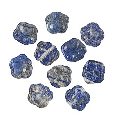 Ляпис-Лазурь Резные кабошоны из натурального лазурита, печать кошачьей лапы, 26.5~28x29.5~30.5x7.5~8.5 мм