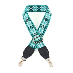 Бирюза Сумочка из полиэстера с цветочным узором, лямки для сумки из лямок, для замены сумочки или сумки через плечо, бирюзовые, 75~145x3.8 см