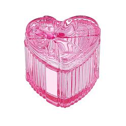 Heart Glass Dappen Dish with Lid, Mini Cup Liquid Holder, Nail Art Manicure Accessories Container, Heart, 7x7.3x6.7cm