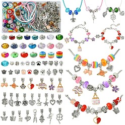 Gemischte Farbe DIY-Schmucksets zum Herstellen von Armbändern und Halsketten, Gemischte Farbe, 13.5x9 mm, Bohrung: 5 mm