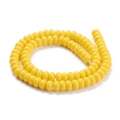 Gold K9 Glass Beads Strands, Imitation Jade Glass Beads, Rondelle, Gold, 8~8.5x4.5~5mm, Hole: 1.4mm, about 84pcs/Strand, 15.87 inch(40.3cm)