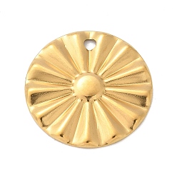Плоский Круглый 304 подвески из нержавеющей стали, реальный 18 k позолоченный, плоско-круглые, 18x1 мм, отверстие : 1.6 мм