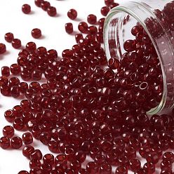 (5D) Transparent Garnet TOHO Round Seed Beads, Japanese Seed Beads, (5D) Transparent Garnet, 8/0, 3mm, Hole: 1mm, about 222pcs/bottle, 10g/bottle