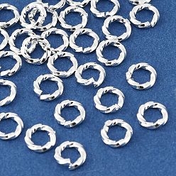 Серебро Латунные разъемы для быстрой связи, форма витого кольца, без свинца, без кадмии и без никеля, серебряные, 6.5x1.5 мм, внутренний диаметр: 3 мм