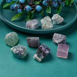 Colorful Rough Raw Natural Fluorite Beads, for Tumbling, Decoration, Polishing, Wire Wrapping, Wicca & Reiki Crystal Healing, No Hole/Undrilled, Nuggets, Colorful, 30~50x23~26x15~23mm, about 27pcs/1000g