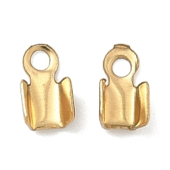 Настоящее золото 18K 304 концы из нержавеющей стали шнур, ионное покрытие (ip), реальный 18 k позолоченный, 6x3x2.5 мм, отверстие : 1.2 мм