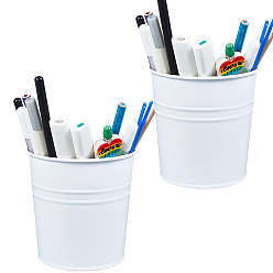 Белый Железный держатель ручки, контейнер для хранения косметической кисти, колонка, белые, 101x103 мм, внутренний диаметр: 94 мм