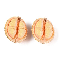 Bisque Opaque Resin Imitation Fruit Cabochons, Durian, Bisque, 26x23x19~20mm