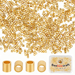 Real 18K Gold Plated 1000Pcs Brass Spacer Beads, Column, Real 18K Gold Plated, 1.5x1.5mm, Hole: 1mm