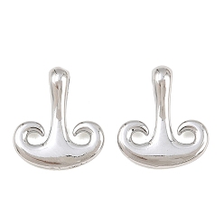 Platinum Brass Pendants, Symmetrical Curved Shape Charms, Platinum, 17.5x15.5x5.5mm, Hole: 1.5x3.5mm