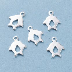 Silbern Silberfarbig 201 Edelstahl Reize, Pinguin, Silbern Silberfarbig, 12.5x10x1 mm, Bohrung: 1.2 mm