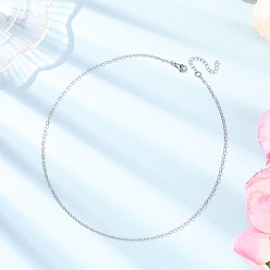 Нержавеющая Сталь Цвет 2.5мм 304 ожерелья из текстурированной кабельной цепи из нержавеющей стали, цвет нержавеющей стали, 17.72 дюйм (45 см)