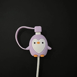 чертополох Мультяшный дизайн пингвина, защита кабеля, Защитная пленка для телефонного кабеля из ПВХ с пылезащитным колпачком, чертополох, 3 см