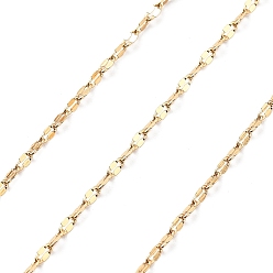 Настоящее золото 18K 10m латунные кофейные зерна цепи, пайки, без кадмия, без никеля и без свинца, с катушкой, реальный 18 k позолоченный, 2x1.7x1.7 мм