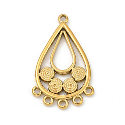 Золотой 304 нержавеющей стали ссылки люстра компонент, ионное покрытие (ip), слеза, золотые, 31.5x19.5x2.5 мм, отверстие : 1.6 мм