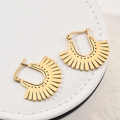 Золотой 304 серьги-гвоздики из нержавеющей стали для женщин, богемный, золотые, 26x29.5 мм