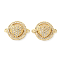 Прозрачный Подвески-шармы в виде сердца из кубического циркония с покрытием из латуни, долговечный, без свинца и без кадмия, реальный 18 k позолоченный, прозрачные, 17x22.5x4 мм, отверстие : 1.4 мм