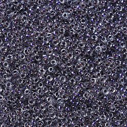 (RR3203) Magic Violet Lined Crystal MIYUKI Round Rocailles Beads, Japanese Seed Beads, 11/0, (RR3203) Magic Violet Lined Crystal, 2x1.3mm, Hole: 0.8mm, about 50000pcs/pound
