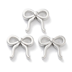 Платина Стойки подвески обшивки сплава, без свинца, без кадмии и без никеля, бантом прелести, платина, 13.5x15.5x4.5 мм, отверстие : 1.8 мм