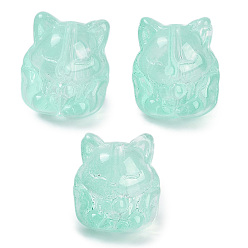 Средний Аквамарин Прозрачная аэрозольная краска стеклянные шарики, лиса, средний аквамарин, 15x14x13.5 мм, отверстие : 1.2 мм