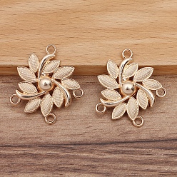 Light Gold Alloy Chandelier Componement Links, Flower, Light Gold, 30x28mm