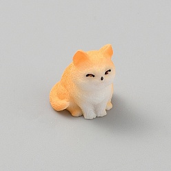 Оранжевый Украшения в форме кошек из смолы, для украшения рабочего стола домашнего офиса, оранжевые, 20.5x19x26.5 мм