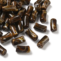 Кокосово-Коричневый Акриловые шарики Gemstone имитация, изогнутая трубка, два тона, кокосового коричневый, 29x14x14.5 мм, отверстие : 2.5 мм, Около 111 шт / 500 г