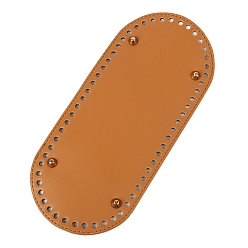 Шоколадный Овальные сумки для вязания крючком из искусственной кожи, для аксессуаров дна сумки, цвет шоколада, 25x11 см