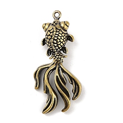 Античное Золото Латунные подвески, рыба, античное золото , 48x23.5x12.7 мм, отверстие : 1.8 мм