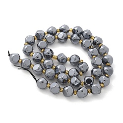 Терагерцовый камень Нити терагерцовых каменных круглых бусин, граненый (6 граней), с бисером, 8 мм, около 79 шт / нитка, 15.55'' (39.5 см)