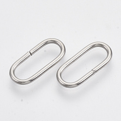 Нержавеющая Сталь Цвет Не тускнеют 304 быстроразъемные соединения из нержавеющей стали, связывающий кольца, овальные, цвет нержавеющей стали, 18x8x1.5 мм, внутренний диаметр: 5x5 мм