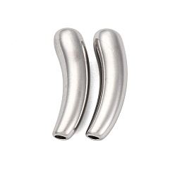 Нержавеющая Сталь Цвет 304 из нержавеющей стали бусы, изогнутые, трубка, цвет нержавеющей стали, 20.5x6.5x6 мм, отверстие : 1.8 мм