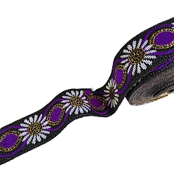 Фиолетовый Полиэфирная лента, орнамент одежды, фиолетовые, 3/4 дюйм (20 мм), около 7.66 ярдов (7 м) / шт