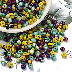 (52) Непрозрачная лаванда 6/0 непрозрачные цвета просачиваться стеклянные бусины, круглые бисер, разноцветные, 3.5~4x2.5~3 мм, отверстия: 0.5 мм, около 600 шт / мешок