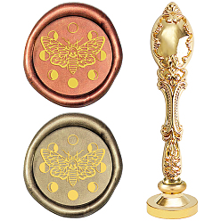 Бабочка DIY альбом, латунная сургучная печать и ручки из сплава, бабочки, 103 мм, штампы: 2.5x1.45 см