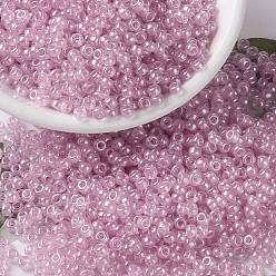 (RR3508) Transparent Pale Rose Luster MIYUKI Round Rocailles Beads, Japanese Seed Beads, (RR3508) Transparent Pale Rose Luster, 8/0, 3mm, Hole: 1mm, about 422~455pcs/bottle, 10g/bottle