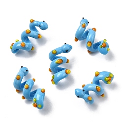 Темно-Голубой Эмалевые бусины ручной работы в технике лэмпворк, змея, неровный, глубокое синее небо, 27.5~31.5x15~20x14~16 мм, отверстие : 5~6 мм