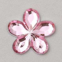 Pink 5000шт. пластиковые кабошоны, цветок, розовые, 9x9.5~10x1 мм