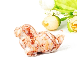 Камень Сетки Резные фигурки целебных морских собак из натурального сетчатого камня, Украшения из камня с энергией Рейки, 50.8 мм