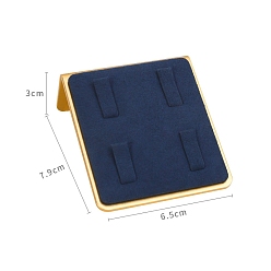 Стально-синий Бархатные кольца отображения, прямоугольные, стальной синий, 7.9x6.5x3 см