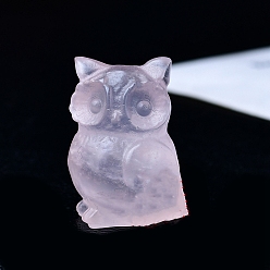 Розовый Кварц Резные украшения из натурального розового кварца в форме совы, для домашнего офисного стола, 35 мм