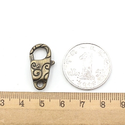 Цветок Тибетском стиле сплава омаров коготь застежками, античная бронза, цветок, 24x13 мм