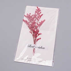 Hot pink Papierkarten, mit getrockneten Blumen, für die Brautdusche, Hochzeit, Partys & mehr, hot pink, 160x90x4 mm
