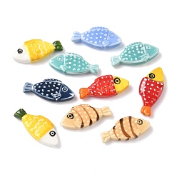 Fish Фарфоровые бусины ручной работы, яркие глазированный фарфор, рыба, 29x13.5x6 мм, отверстие : 1.8 мм