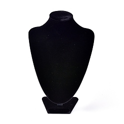 Black Jewelry Necklace Display Bust, with Wood and Cardboard, Black, 18x24cm