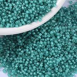 (RR3765) White Lined Emerald MIYUKI Round Rocailles Beads, Japanese Seed Beads, (RR3765) White Lined Emerald, 15/0, 1.5mm, Hole: 0.7mm, about 5555pcs/bottle, 10g/bottle