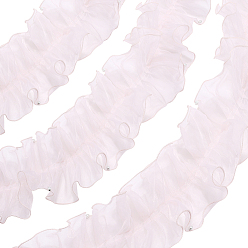 Pink 2M Organza Ribbon, Vintage Ruffle Edging Fabric, for Curtain Sewing Craft Wedding Dress Applique, Pink, 5-3/8 inch(137mm)