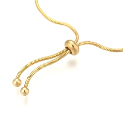 Golden Adjustable 304 Stainless Steel Bracelet Making, Slider Bracelets, Golden, 9 inch(23cm), 1.5mm, Hole: 2.5~3mm